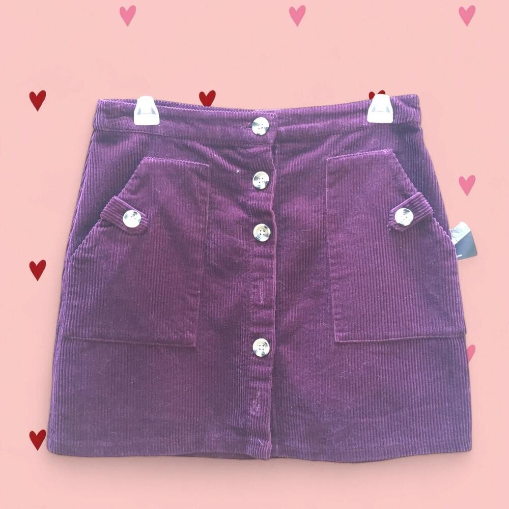 Forever-21 Women's Purple and Burgundy Skirt